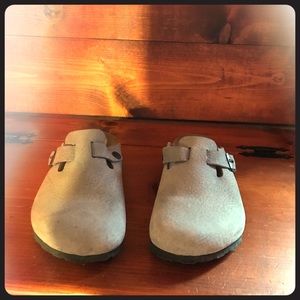 Birkenstock clogs.